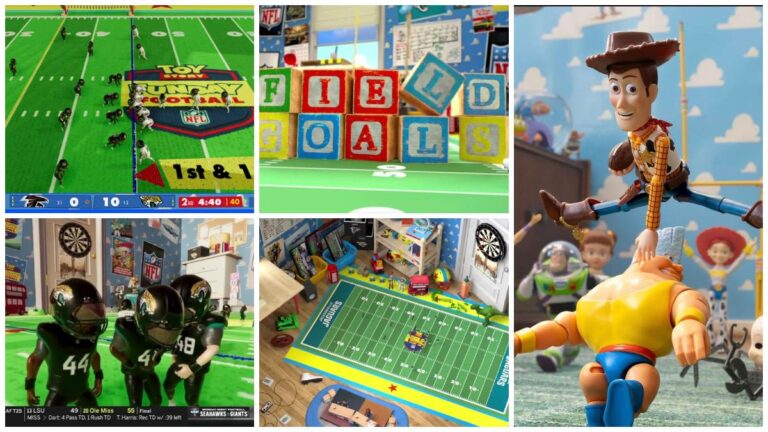 La NFL se muda al cuarto de Andy: la espectacular animación del juego de Atlanta y Jaguars al estilo Toy Story