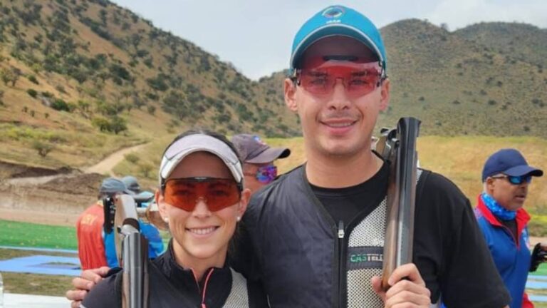 Gabriela Rodríguez y Luis Gallardo, plata para México en skeet equipo mixto del tiro deportivo