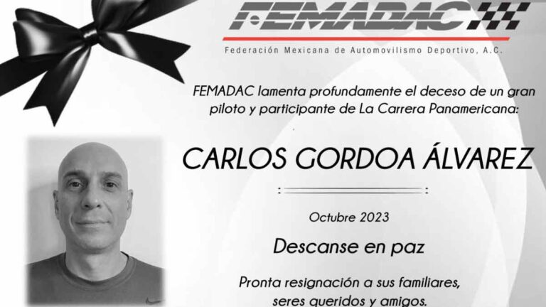 Muere el piloto Carlos Gordoa en la Carrera Panamericana en San Luis Potosí