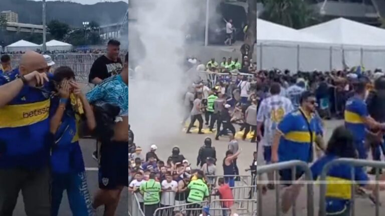 La policía brasileña reprimió a los hinchas de Boca en el Maracaná: gases, balas de goma y corridas