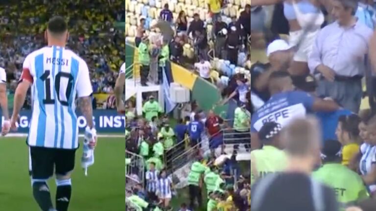 La policía militar de Brasil agredió a los hinchas argentinos, los jugadores intercedieron y Messi decidió demorar el partido