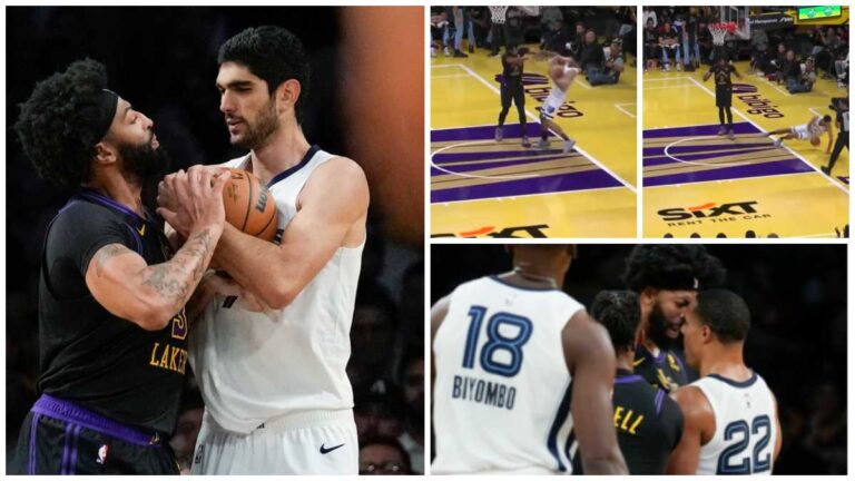 Noche de pelea en la NBA: Anthony Davis y el español Santi Aldama se enredan y se vacían las bancas en el Lakers vs Grizzlies