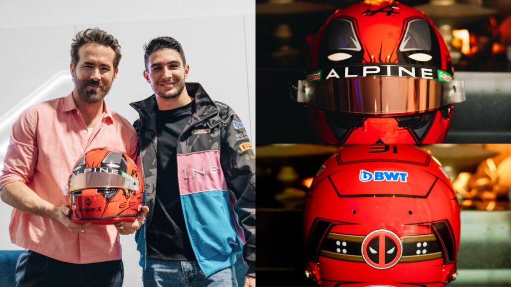 Esteban Ocon y Ryan Reynolds homenajean a Deadpool en el nuevo casco de Alpine