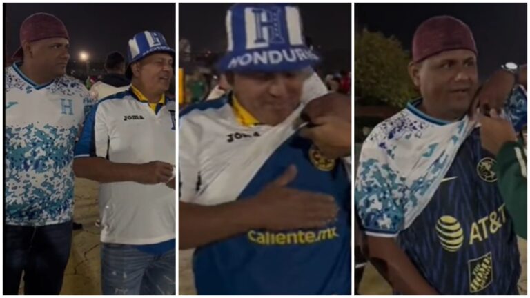 ¡Americanistas de corazón! Aficionados catrachos portan la playera azulcrema en el México vs Honduras
