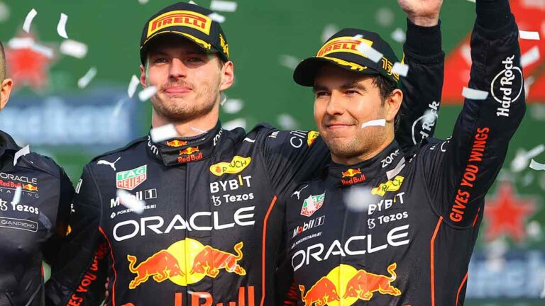 Max Verstappen, Checo Pérez y Red Bull festejan en Dubai el campeonato en la Fórmula 1