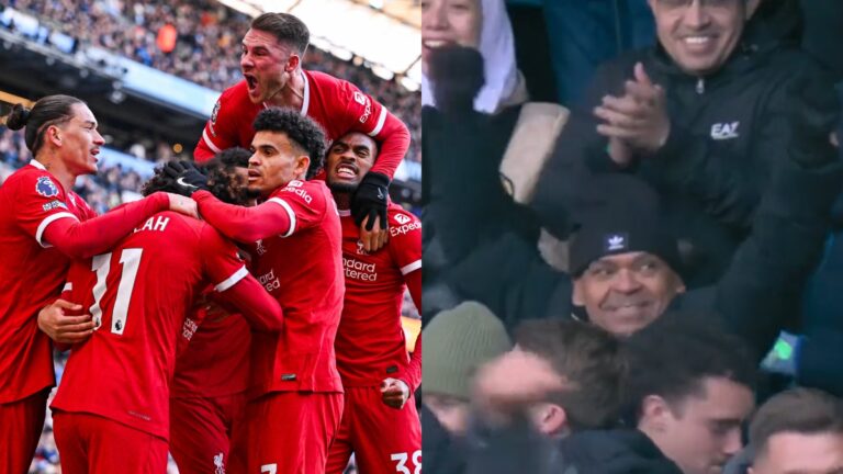 Como un hincha más: padre de Luis Díaz festeja el empate de Liverpool ante el City