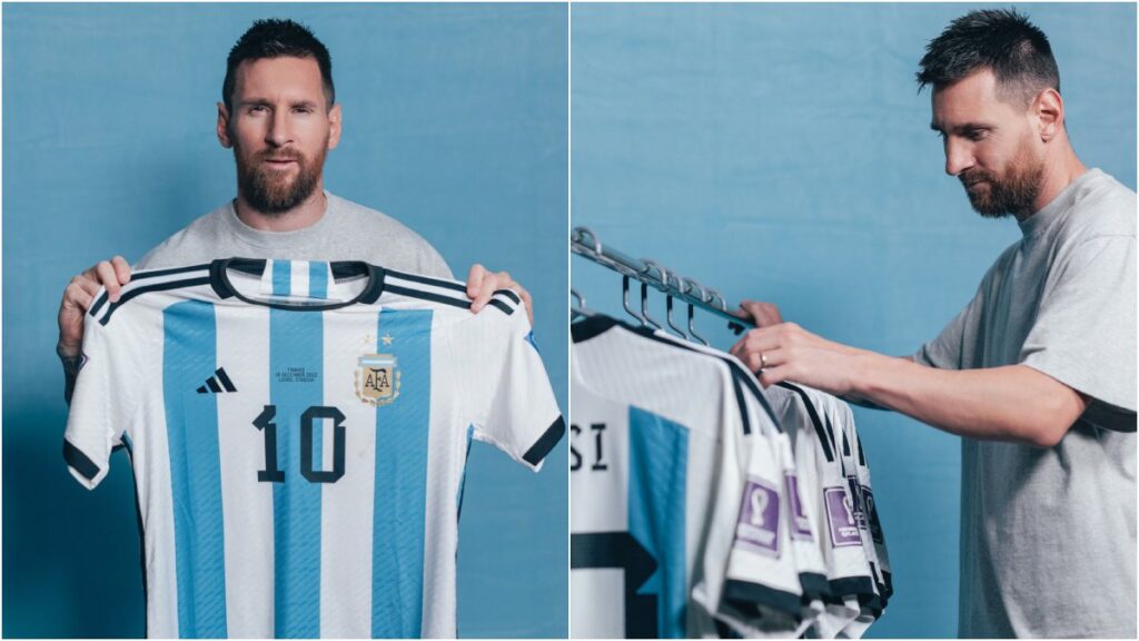 Se subastarán seis camisetas de Leo Messi en el último Mundial | Foto: Sotheby's.