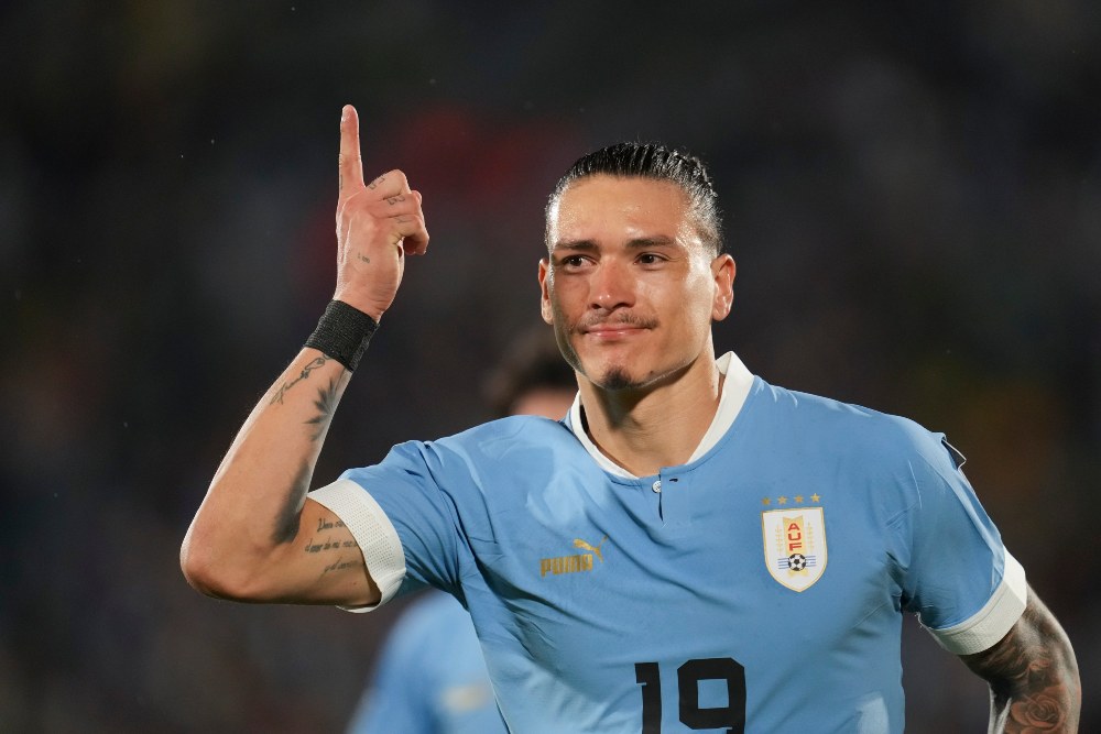 Darwin Núñez, jugador de Uruguay | AP