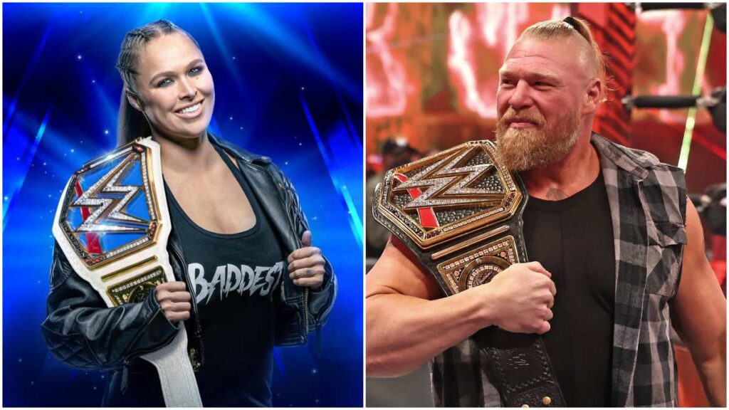 Ronda Rousey y Brock Lesnar, de UFC a WWE | X: @WWE