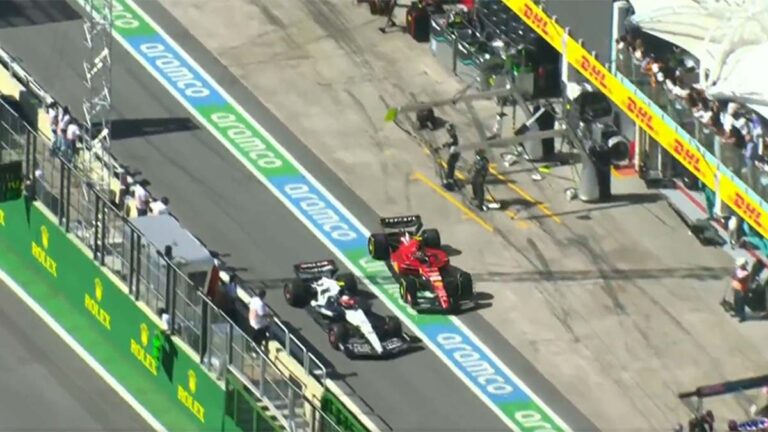 La peligrosa salida de pits de Carlos Sainz que casi choca con Daniel Ricciardo