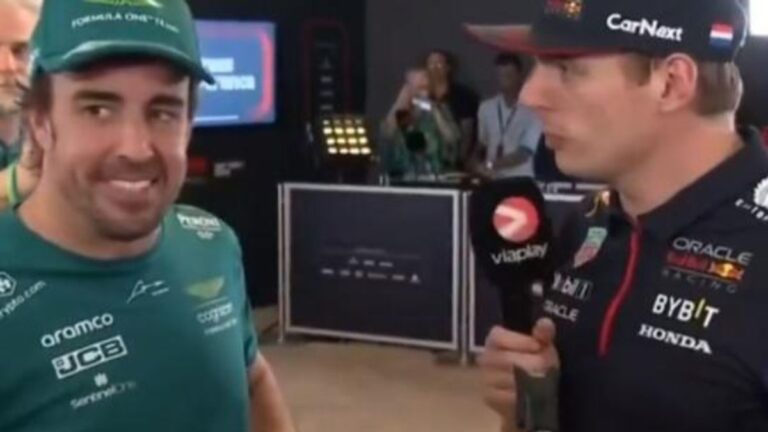 Verstappen deja el volante y toma el micrófono para entrevistar ¡a Fernando Alonso!