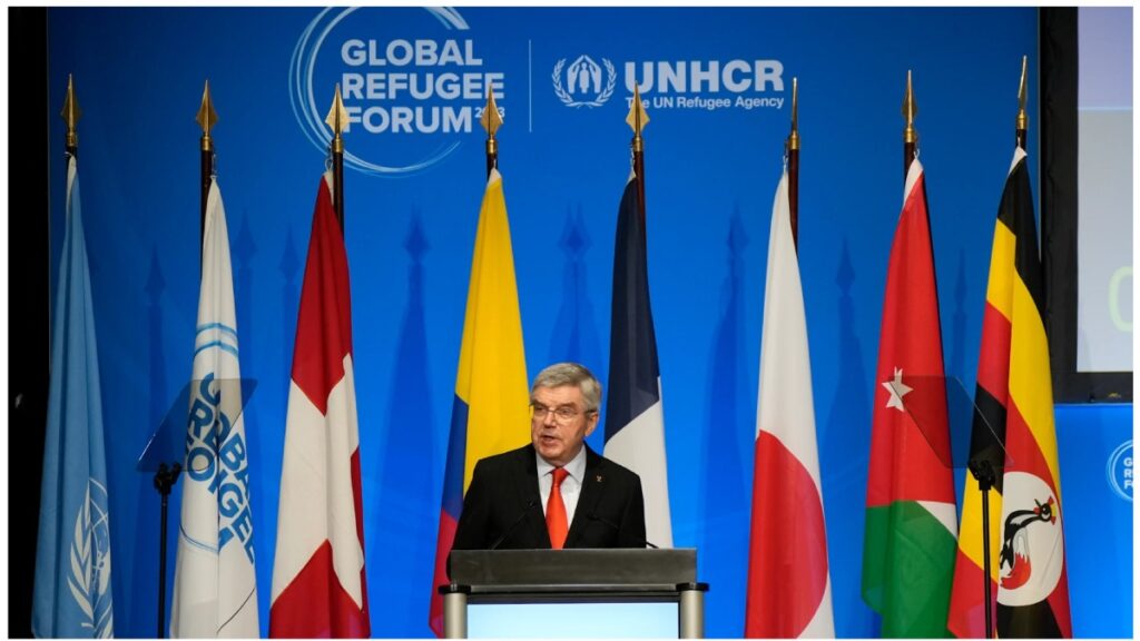 El presidente del COI hablando en el Foro Mundial de Refugiados | UNHCR