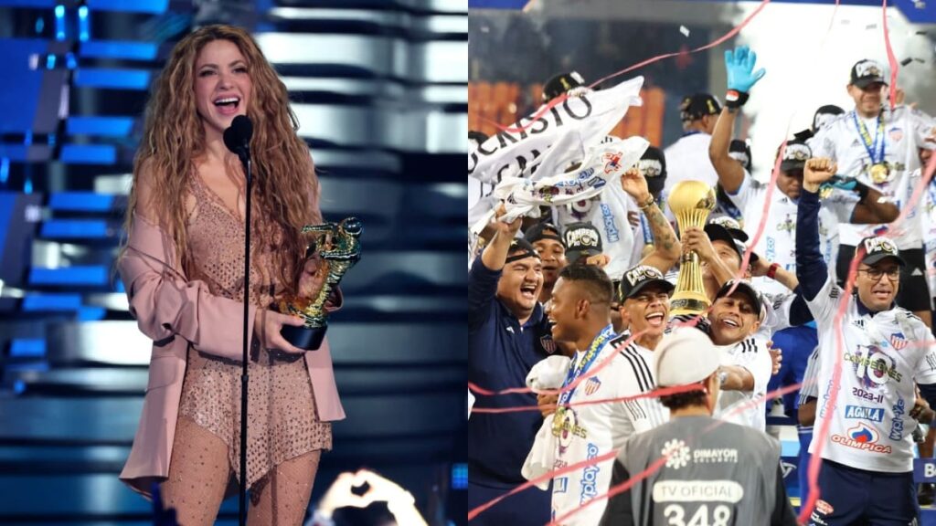 Shakira celebrando a Junior campeón.
