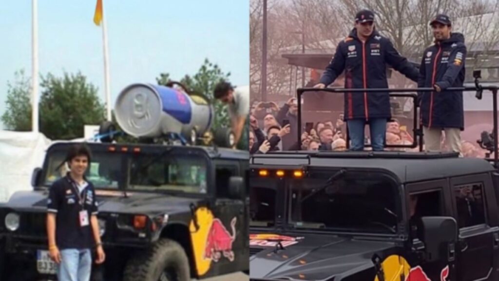 Checo Pérez, el ejemplo de que los sueños se cumple: Así se tomó una foto con una camioneta de Red Bull y así fue vitoreado en una de ellas.
