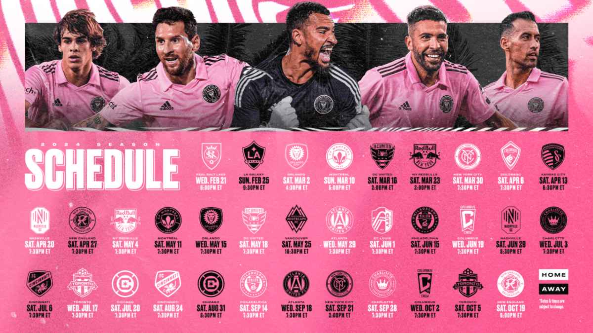 Calendario Del Inter Miami Y Messi Para La MLS 2024 Partidos Resultados Fechas Y Horarios