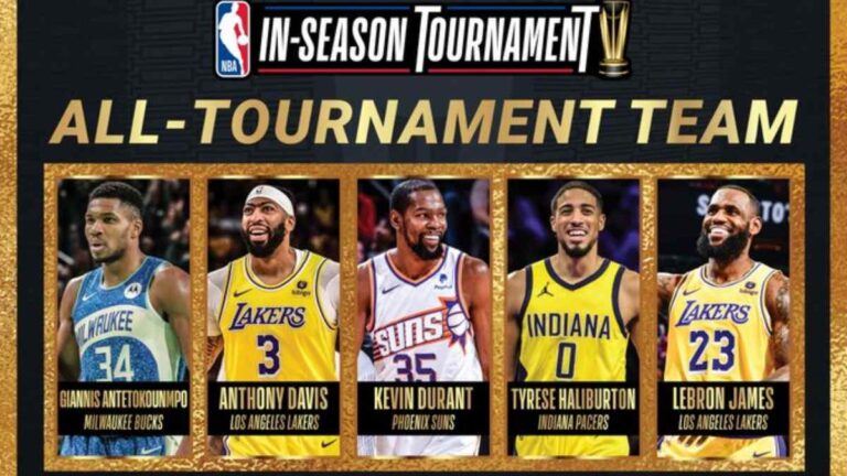 LeBron, Davis, Durant, Haliburton y Giannis, el equipo ideal del primer torneo de mitad de temporada