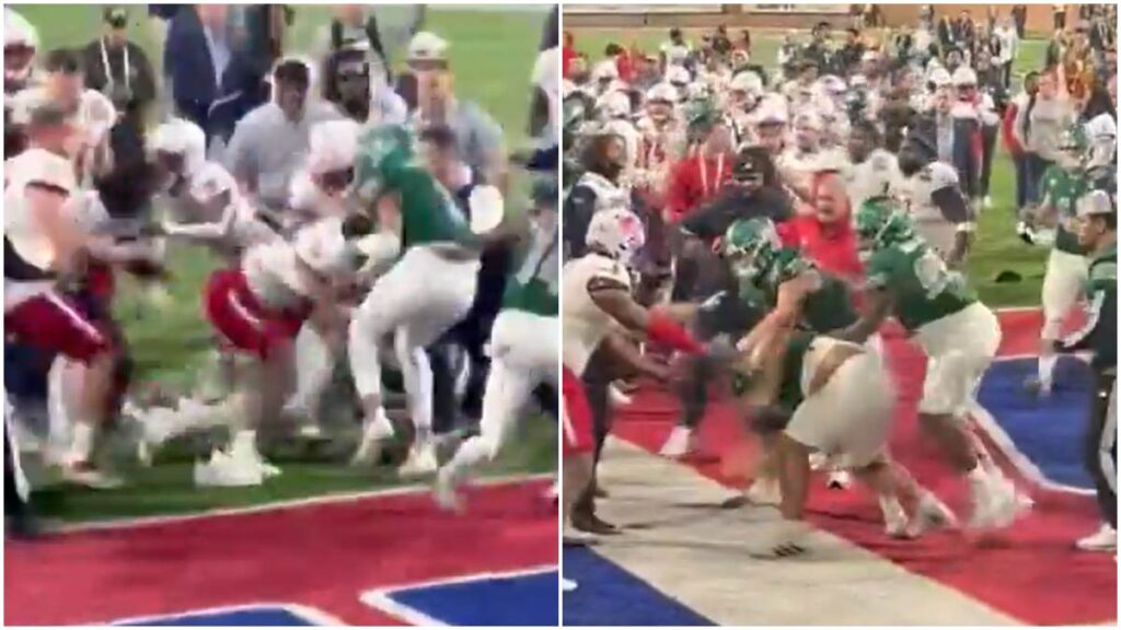 South Alabama y Eastern Michigan, pelea campal | Captura de Pantalla