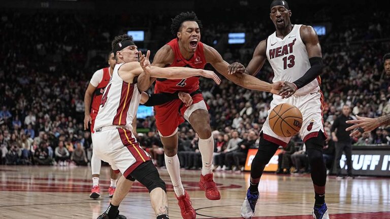 Los Raptors dominan de inicio a fin al Heat en el segundo juego sin Jaime Jaquez
