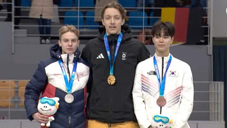 Finn Sonnekalb se hace de la medalla de oro en los 500m del patinaje de velocidad y evita presencia japonesa en el podio