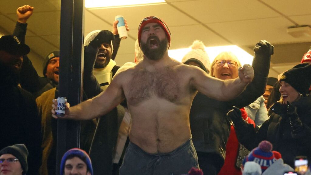 La viral celebración de Jason Kelce | Mark J. Rebilas-USA TODAY Sports