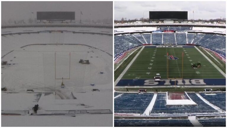 La increíble trasformación del estadio de los Bills tras las tormentas de nieve
