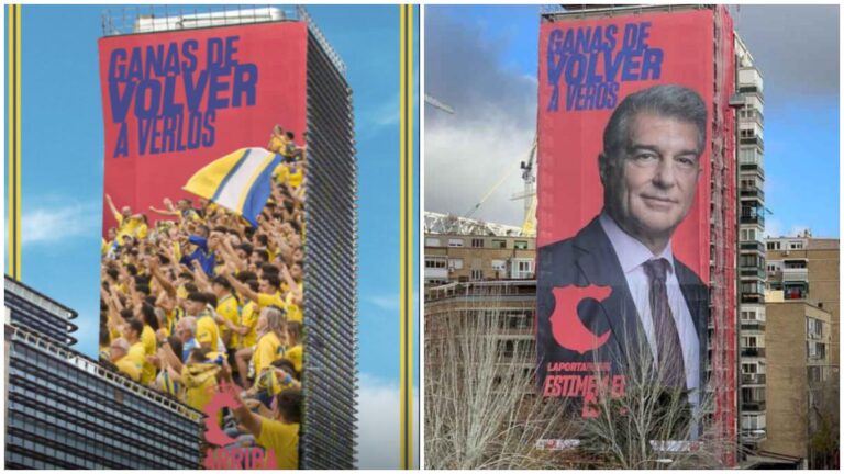¡A lo Laporta! Las Palmas prepara el partido ante el Barcelona… imitando un cartel del presidente culé
