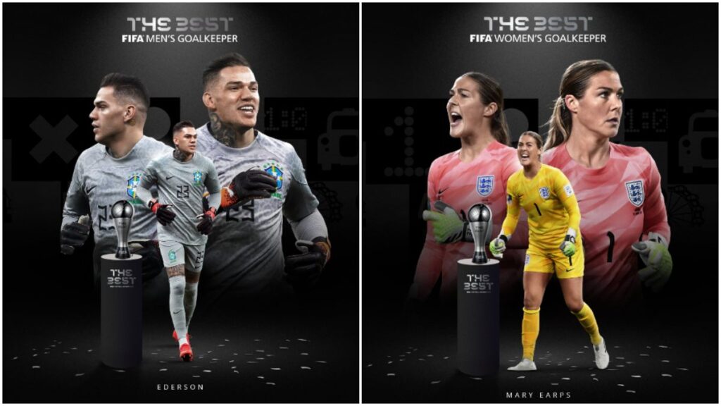 Ederson y Mary Earps se llevaron el Premio The Best 2023 luego de los grandes momentos que vivieron durante el año pasado.