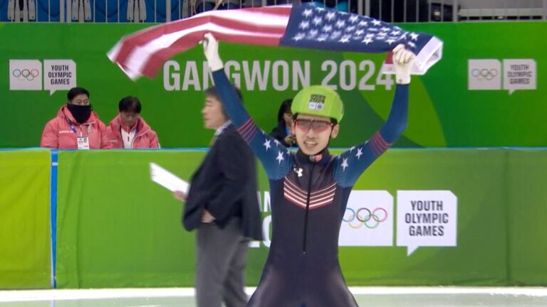 Estados Unidos, oro en patinaje de velocidad pista corta; China y Hungría suben al podio tras una caída