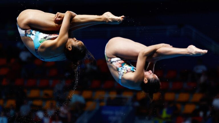 Arantxa Chávez y Paola Pineda se quedan a un paso del boleto olímpico para México en el trampolín 3m sincronizados femenil del Mundial de Natación 2024