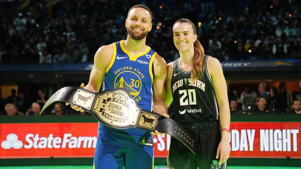 Stephen Curry logra vencer a Sabrina Ionescu en el All Star Game 2024. | Reuters