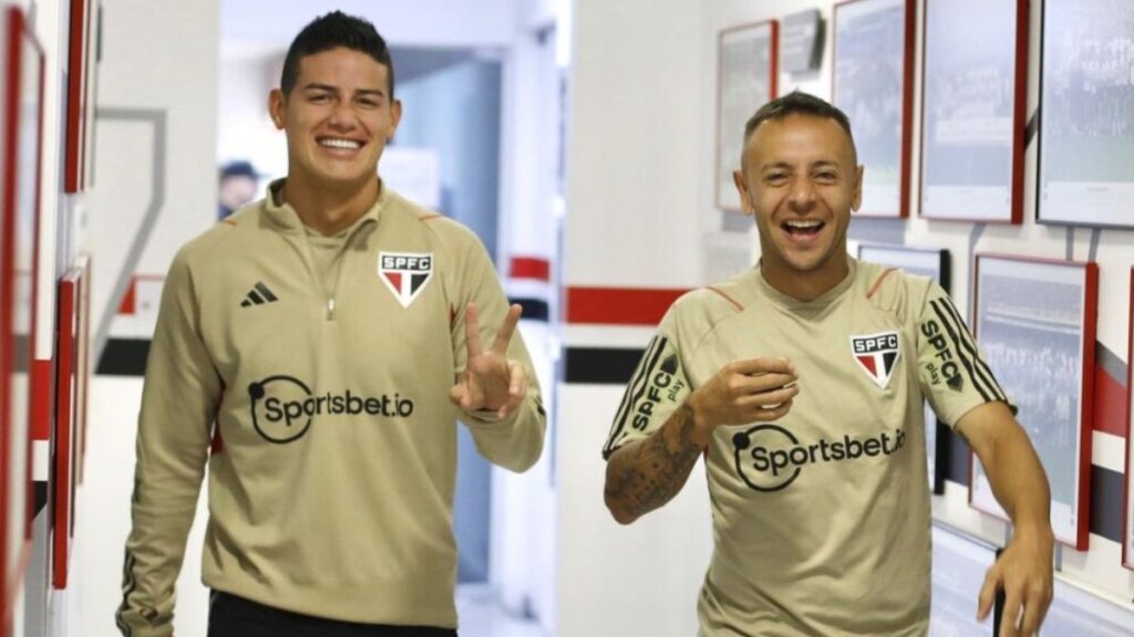 Rafinha y James Rodríguez en Sao Paulo.