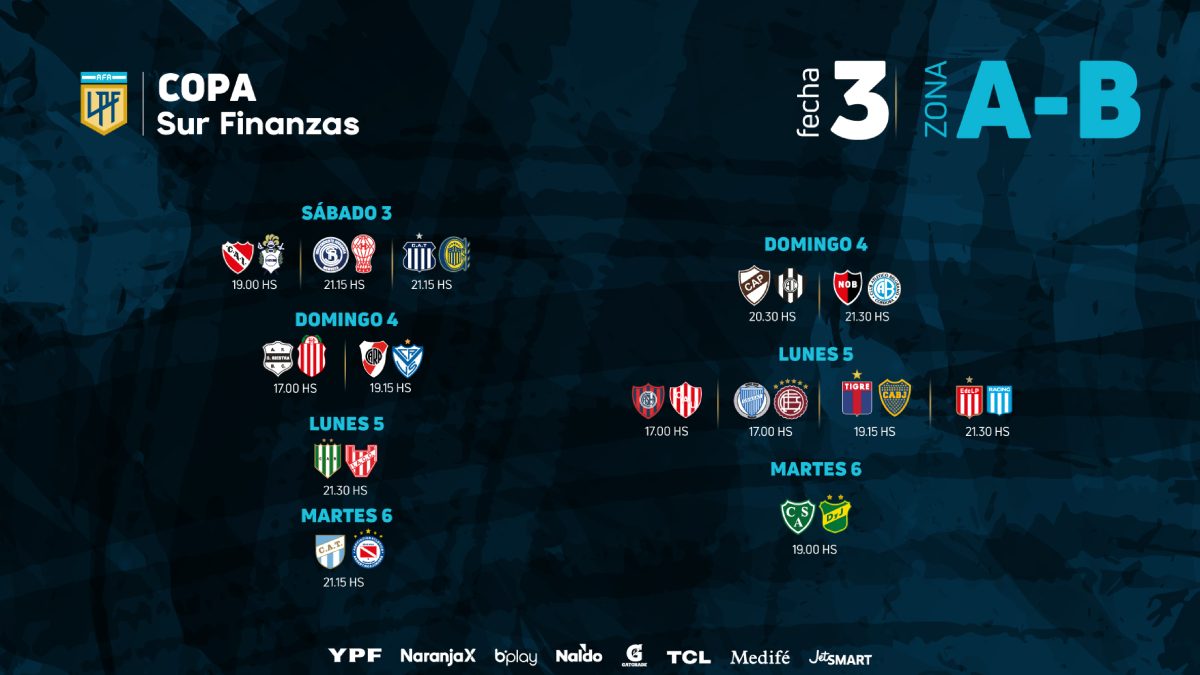 Copa de la Liga 2024, fecha 3 fixture, posiciones, hora y TV de los
