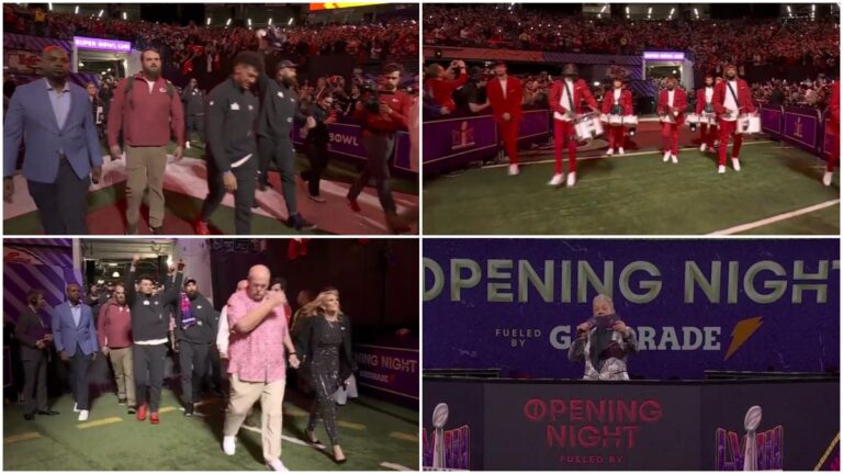 Bruce Buffer hace una espectacular presentación de los Chiefs en el Opening Night del Super Bowl