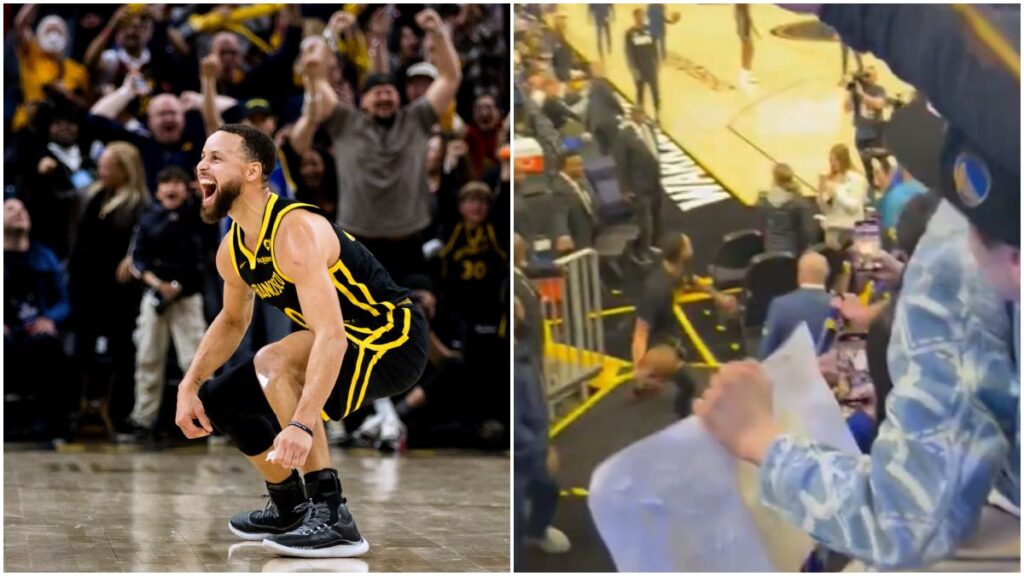 Con un impresionante tiro desde el túnel, Stephen Curry ya calienta para el torneo de triples ante Sabrina Ionescu 