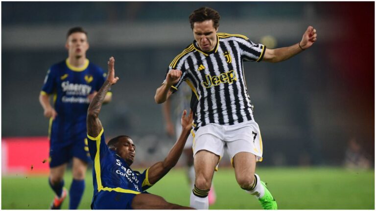 Juventus se rezaga en la segunda plaza de la Serie A frente a un Hellas Verona que saca un empate de oro