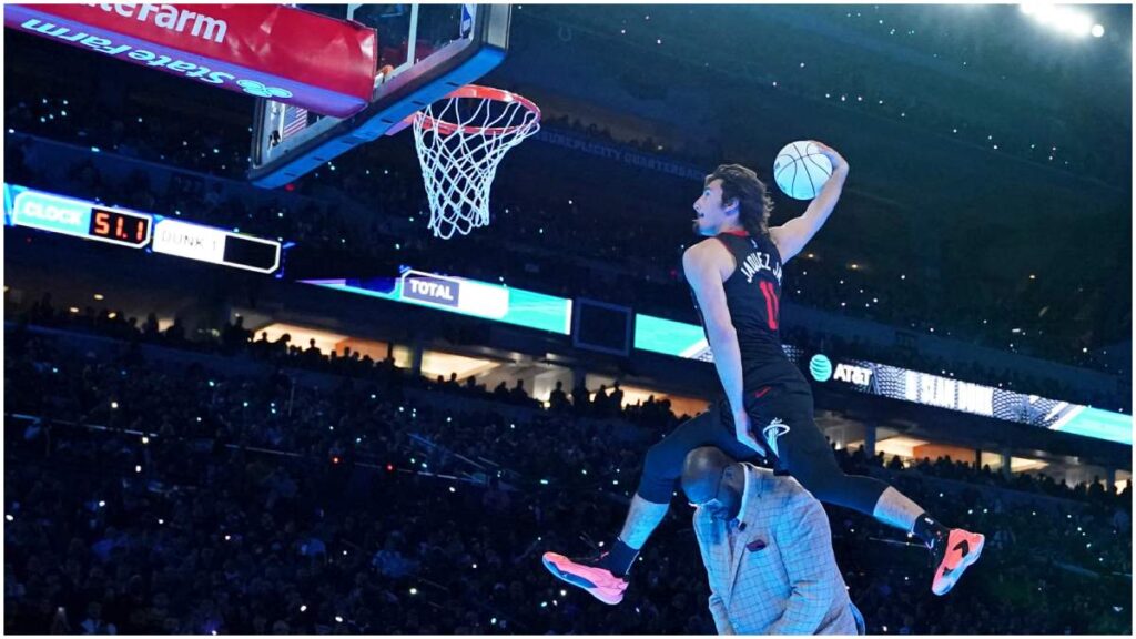 Jaime Jaquez salta a Shaquille O'Neal en All Star Game | Reuters; Terada-USA TODAY