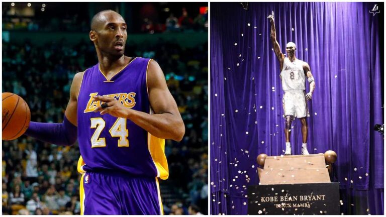 Los Lakers revelan la primera estatua de Kobe Bryant en el Mamba Day
