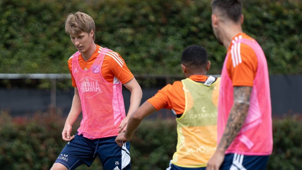 Andrés Llinás, durante un entrenamiento de Millonariios. - @MillosFCoficial.