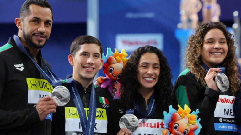 México, medalla de plata en clavados por equipos mixtos tras una cerrada pelea contra Gran Bretaña en el Mundial de Natación Doha 2024