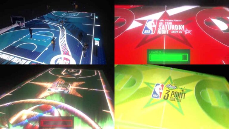 El brutal diseño de la cancha de la NBA para el All Star: con LEDs para el Dunk Contest, el Juego de Promesas y los triples de Curry vs Sabrina