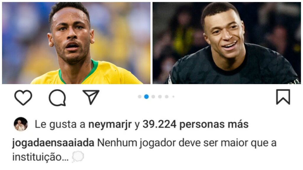 Neymar lanza una indirecta muy directa a Mbappé y al PSG a través de un like a una publicación de Instagram.
