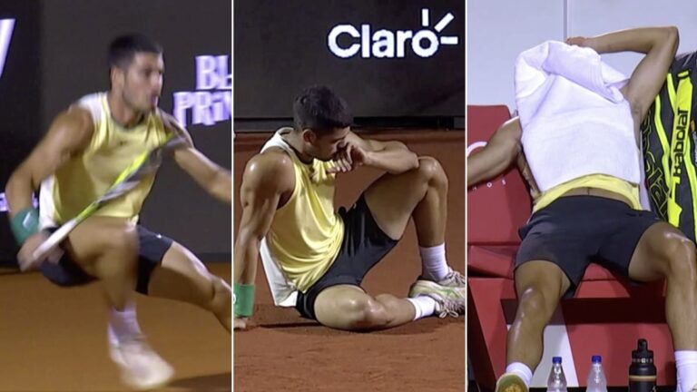 Carlos Alcaraz sufre una dura lesión en el ATP 500 en Río de Janeiro
