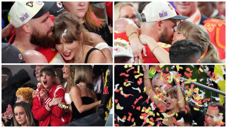 Taylor Swift celebra con Travis Kelce el bicampeoanto de los Kansas City Chiefs