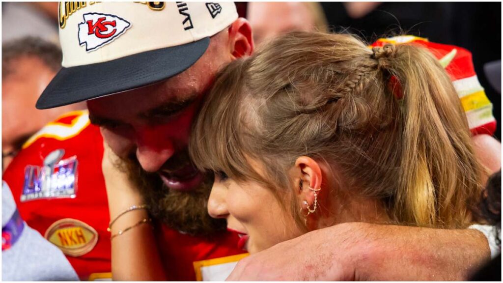 Travis Kelce y Taylor Swift en el Super Bowl | Reuters; Rebilas-USA TODAY Sports