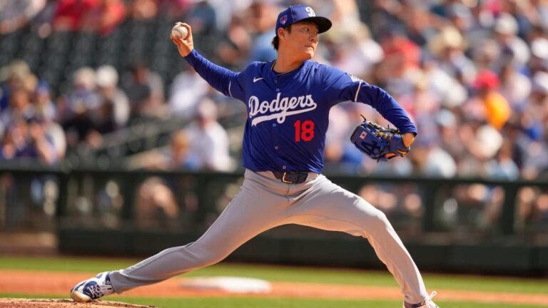 Yoshinobu Yamamoto también se luce en su debut con los Dodgers: la misma cantidad de ponches (3) que bolas en su estreno ante los campeones Rangers