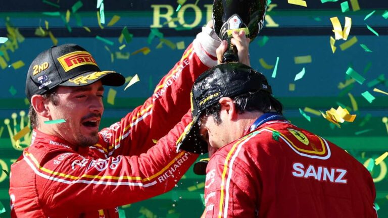 Charles Leclerc, feliz por el triunfo de Carlos Sainz Jr. en Australia: “Se merece la victoria”