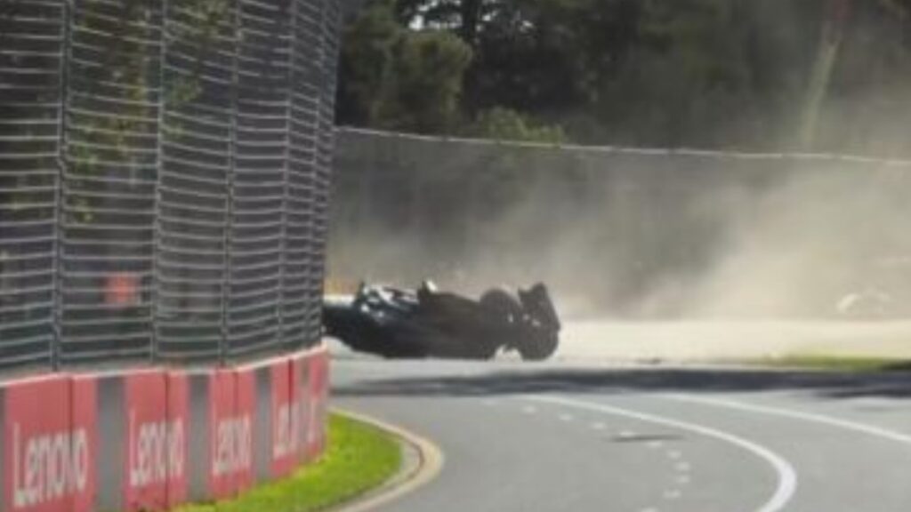 George Rusell y su aparatoso accidente en la última vuelta del Gran Premio de Australia