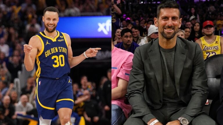 ¡Intercambio de leyendas! Novak Djokovic y Stephen Curry conviven en el Warriors vs Lakers