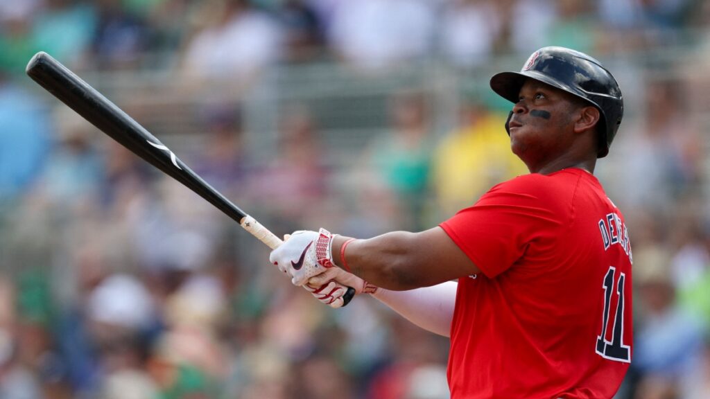 Devers queda fuera del juego ante Seattle | Nathan Ray Seebeck-USA TODAY Sports