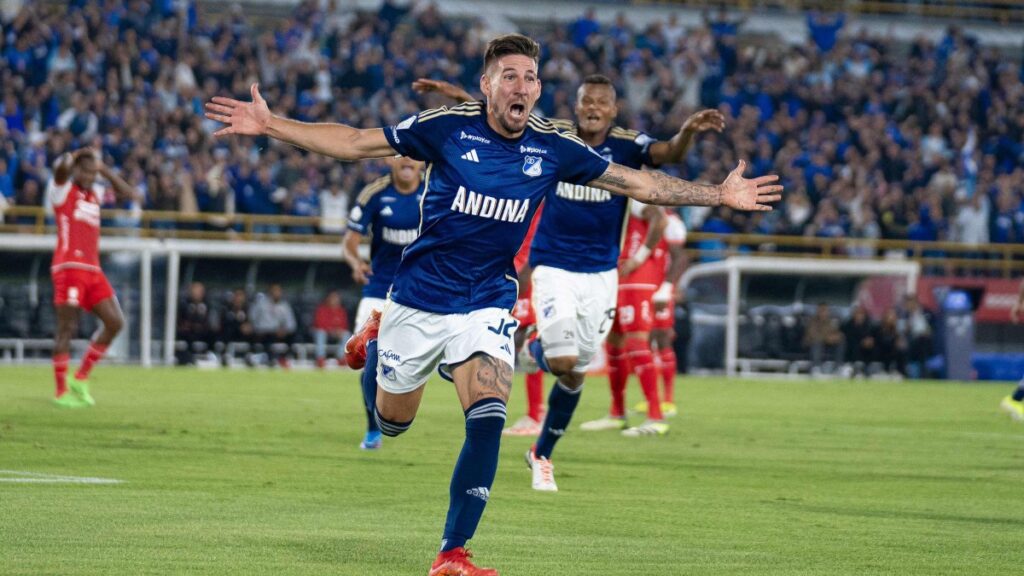 Santiago Giordana celebra un gol. - @MillosFCoficial.